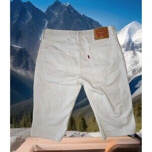 Levi’s 511 Slim White Shorts Hemed Mid Rise Bermuda Shorts Size 33